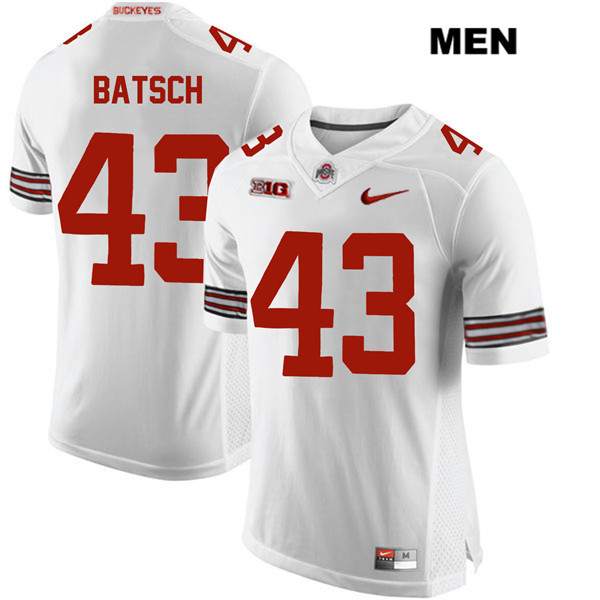 Ohio State Buckeyes Men's Ryan Batsch #43 White Authentic Nike College NCAA Stitched Football Jersey XC19T83ZV